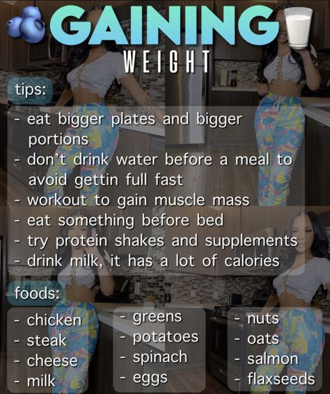 Weight Gain Drinks, Weight Gain Plan, Tips To Gain Weight, Muscle Gain Workout, Ways To Gain Weight, Healthy Weight Gain Foods, Food To Gain Muscle, Weight Gain Journey, Weight Gain Workout