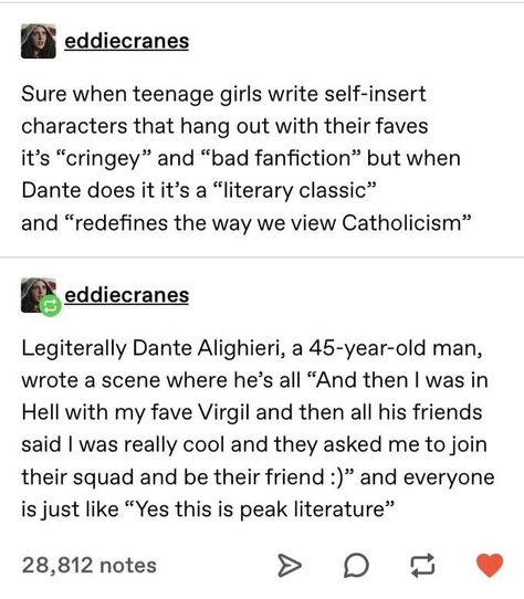 Classic Literature Funny, Bad Fanfiction, Tumblr Memes, Literature Humor, History Humor, Classic Literature, What’s Going On, Funny Me, Text Posts