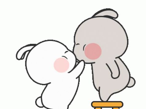 Cute Cartoon GIF - Cute Cartoon Kiss - Discover & Share GIFs Cute Kiss Emoji, Cute Love Cartoons Kiss, Jhope Cute Gif, Cartoon Kiss Gif, Bunny Kiss, Cartoon Kiss, Kiss Cute, Gif Cute, Animals Kissing