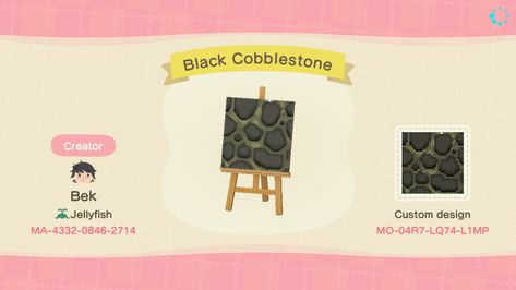 Black Cobblestone Path Set - Animal Crossing Pattern Gallery & Custom Designs Custom Designs Acnh, Black Cobblestone, Acnh Custom Designs, Animal Crossing Leaf, Cobblestone Path, Motif Acnl, Island Theme, Stone Path, Website Making