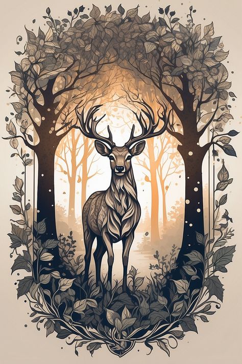 Tattoo Designs Dark, Tattoo Designs Realistic, Colorful Tattoo Ideas, Japanese Deer, Tattoo Designs Women, Body Markings, Tattoo Designs Drawings, Stag Tattoo, Colorful Tattoo