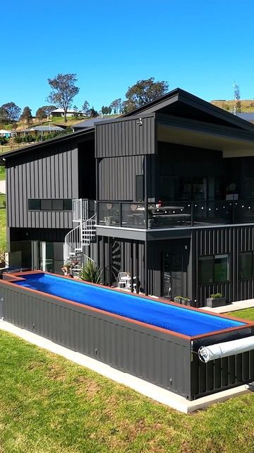 Container Homes Ideas Design, Dröm Hus Planer, Container Home Plans, Shipping Container Design, Container Pool, Shipping Container Home Designs, Storage Container Homes, Shipping Container House Plans, Container Houses