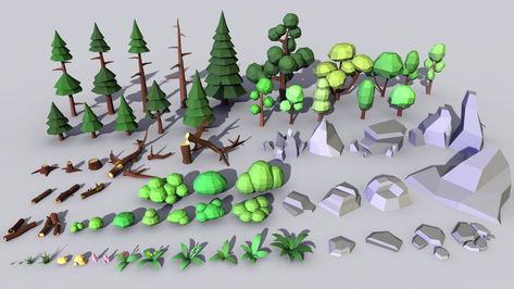 Low Poly Forest Pack #Poly, #Forest, #Pack Low Poly Forest Environment, Low Poly Vegetation, Low Poly Trees, Low Poly Flower, Low Poly Landscape, Low Poly Environment, Low Poly Forest, Isometric Landscape, Blender Shader