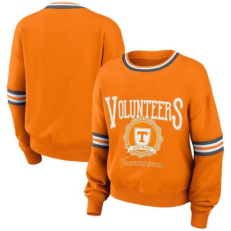 Step out in Tennessee Volunteers style with this sweatshirt from WEAR by Erin Andrews. It features vintage-style team graphics and contrast stripes on the sleeves. Stay warm with this classic Tennessee Volunteers sweatshirt.Step out in Tennessee Volunteers style with this sweatshirt from WEAR by Erin Andrews. It features vintage-style team graphics and contrast stripes on the sleeves. Stay warm with this classic Tennessee Volunteers sweatshirt.Screen print graphicsOfficially licensedMidweight sw Erin Andrews, Vintage Pullover, Vintage Pullovers, Clemson Tigers, Tennessee Volunteers, Women's Wear, 4 Way Stretch Fabric, Puffer Coat, Pullover Sweatshirt