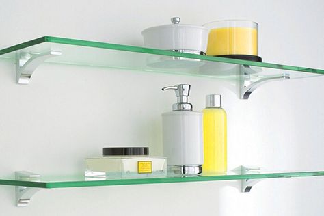 Shower Shelf Ideas | Shower Door Experts | DC, MD, VA, WV, PA Diy Rustic Bathroom, Glass Bathroom Shelves, Glass Shelves In Bathroom, Glass Shelves Decor, Glass Shelf Brackets, Glass Shelves Kitchen, Floating Glass Shelves, Glass Wall Shelves, Kitchen Glass