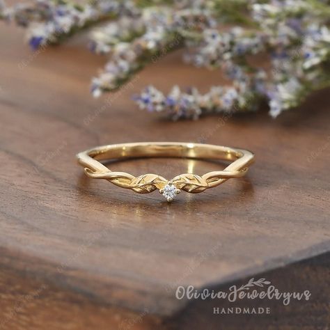 Vintage Leaf Wedding Band Vine Moissanite Wedding Ring Diamond Stacking Women Ring Unique Yellow Gold Wedding Band Nature Inspired Matching  ▲ There are more stones to choose from, and you can freely mix and match the types of gemstones, please feel free to contact us! ▲ For more styles like this, please see the list link below www.etsy.com/listing/1275372691/ www.etsy.com/listing/1513295525/ www.etsy.com/listing/1353227750/ ▶ Ring Details: ※Metal: 14K or 18K Solid Gold (Rose, White, or Yellow); Dainty Nature Engagement Ring, Floral Wedding Bands For Women, Band Wedding Rings Women, Cottagecore Wedding Ring, Earthy Wedding Rings, Botanical Wedding Ring, Whimsical Wedding Ring, Elvish Ring, Wedding Bands His And Hers