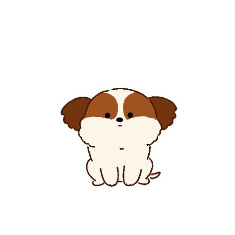 Flipaclip Animation, Creative App Design, Brown And White Dog, Dog Animated, Glitch Gif, Hug Illustration, Dog Animation, Pig Dog, Dog Icon