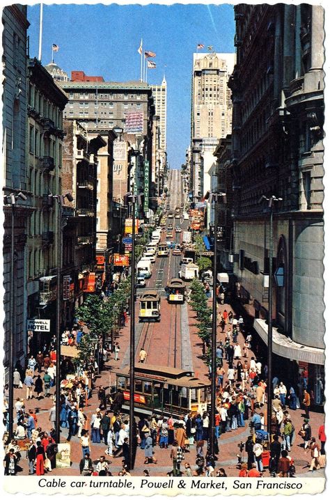 Take a look back at old downtown San Francisco in the '70s - Click Americana Wes Wilson, Downtown San Francisco, San Francisco Streets, Detective Aesthetic, San Francisco Photos, San Francisco Style, Bay Area California, Rural Scenes, Financial District