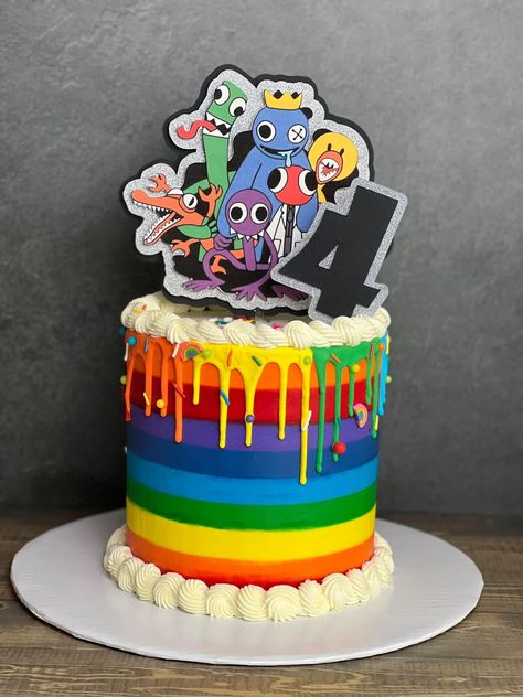 Rainbowfriends Birthday Cake, Garden Of Banban Cakes, Creative Pinata Ideas, Garden Of Banban Birthday Party, Garten Of Banban Cakes, Rainbow Friends Birthday Party Decorations, Rainbow Friends Birthday Party Cake, Ban Ban Cake, Roblox Rainbow Friends Birthday Party