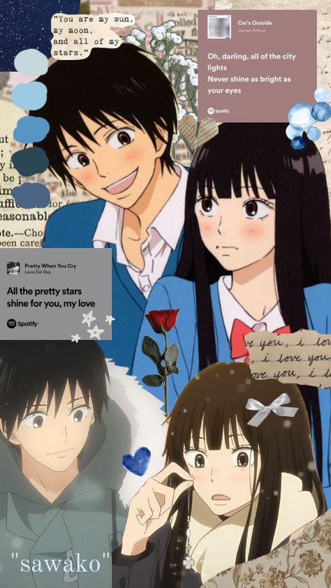 #shufflefyp #anime #kiminitodoke #love #flowers #lyrics #blue #paper #stars #coquette #bows #vintage Flowers Lyrics, Erin Attack On Titan, Vagabond Manga, Shojo Anime, Coquette Bows, Wallpaper Doodle, Ao Haru Ride, Kimi Ni Todoke, Anime Backgrounds Wallpapers