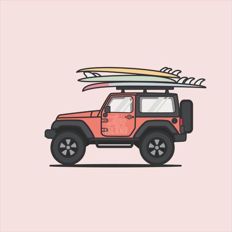 An ode to the abundance of Jeep's on Long Island and the adventures they take us on. Jeep Illustration Art, Small Jeep Tattoo, Jeep Painting Canvas, Cartoon Jeep Drawing, Jeep Painting, Jeep Graphics, Kenya Recipes, Jeep Illustration, Jeep Drawing