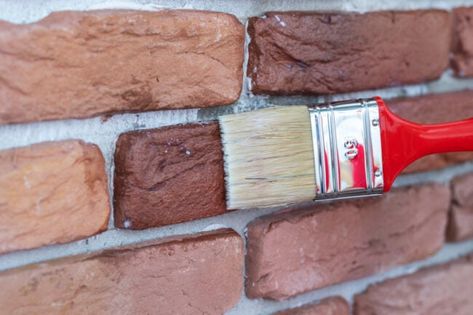 How to Stain Brick - Bob Vila Stained Brick Exterior, Brick Sealer, Stained Brick, Red Brick Exteriors, Red Brick Fireplaces, How To Clean Brick, Orange Brick, Bricks Diy, Glazed Brick