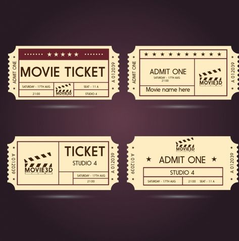 Movie Ticket Template Check more at https://laustereo.com/movie-ticket-template/ Movie Ticket Design, Vintage Movie Ticket, Movie Template, Movie Ticket Template, Ticket Drawing, Ticket Template Free, Event Ticket Template, Raffle Tickets Printable, Raffle Tickets Template