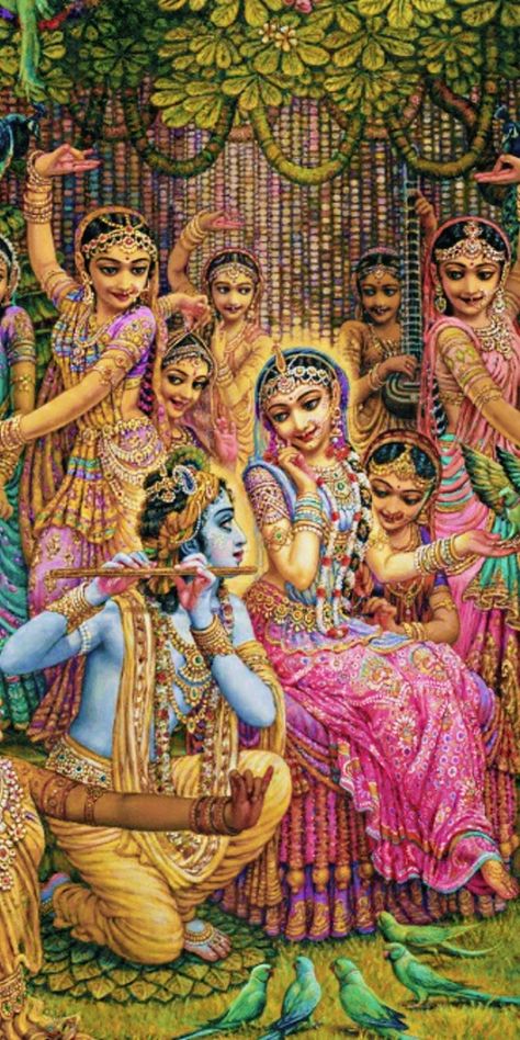 Radha Krishna With Gopis, Rasaleela Krishna, Radhe Shyam, Krishna Drawing, Shree Radhe, Lord Krishna Hd Wallpaper, Lord Ganesha Paintings, Radha Krishna Wallpaper, Hinduism Art