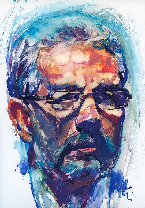 Gouache. Portrait | por Salazar- art Gouache Portrait, Work Mood, Portrait Man, Incredible Art, Gouache Art, Watercolor Ideas, Sketchbook Ideas, Colorful Portrait, Paintings I Love