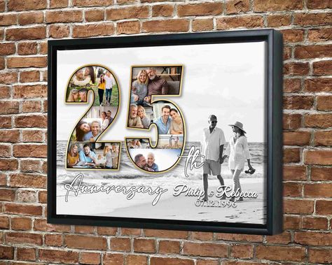 Anniversary Ideas Gift, 20th Anniversary Ideas, Wedding Anniversary Ideas, Number Collage, Number Photo Collage, Collage Gifts, Anniversary Note, Anniversary Husband, 25 Wedding Anniversary Gifts