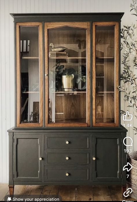 Refinished China Cabinet, Redone Furniture, Soul Tribe, Maple Kitchen Cabinets, Redo Cabinets, Maple Kitchen, Refurbished Furniture, Redo Furniture, China Cabinet