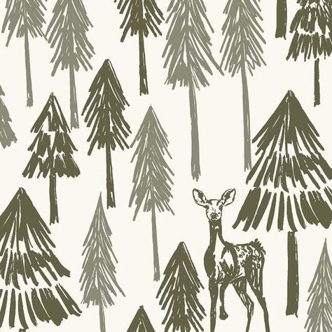 Hufton Studio - Fleur Crawford on Instagram: "Doe A Deer 🦌 from my Pine Hill collection 🌲🌲🌲 #Artlicensing #licensing #licensingartist #licensingart #patternlover #huftonstudio #surfacepatterns #surfacedesigner #printandpattern #textiledesign #kidsdesign #kidspattern #fabricdesign #productdesign #patterncollection #interiordesign #wallpaper #wallpaperdesign #brandplusbrand #surfacepatterndesigner #kidsroom #spoonflower" Custom Fabric Printing, Pine Hill, Cute Home Screen Wallpaper, Print And Pattern, Cute Home Screens, Printing Fabric, Deer Pattern, Little Christmas Trees, Textile Pattern Design