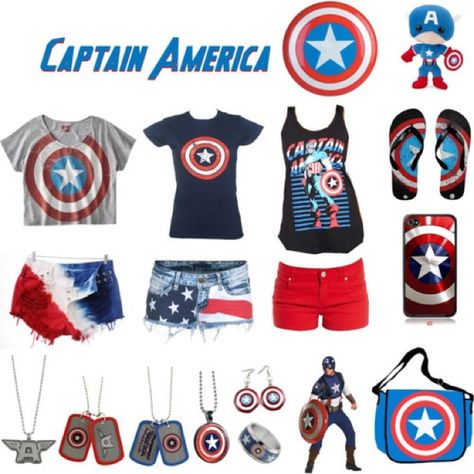 Captain America stuff Marvel Fashion, Geeky Clothes, Avengers Outfits, Marvel Clothes, Super Hero Outfits, Fandom Fashion, Chris Evans Captain America, Geek Fashion, Casual Cosplay