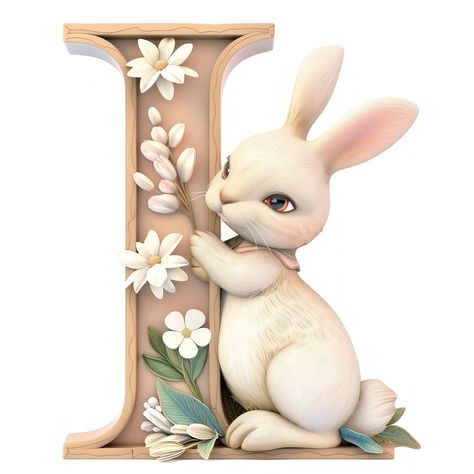 Download free image of Easter letter I mammal nature easter. by Busbus about cartoon, plant, bunny, alphabet, and 3d 14424686 Alfabet Art, Peter Rabbit Alphabet Letters, Quilling Bunny Rabbit, R Is For Rabbit, Rabbit Alphabet Letters, Bullet Stickers, Bday Decoration, Cute Printable Stickers Rabbit, Animal Alphabet Letters