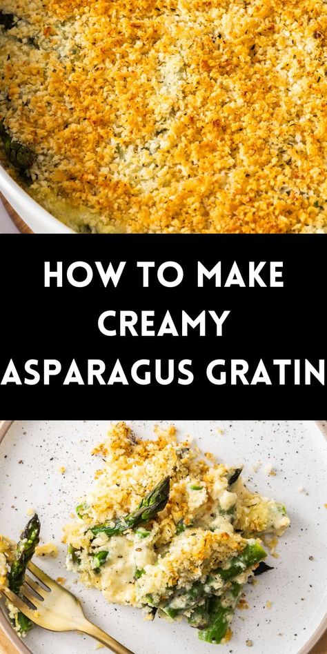 Asparagus Gratin Meal With Asparagus, Make Ahead Asparagus Recipes, Fancy Asparagus Recipes, Mushroom Asparagus Recipes, Frozen Asparagus Recipes, Asparagus Gratin, Asparagus Casserole Recipes, Elegant Salad, Tender Asparagus