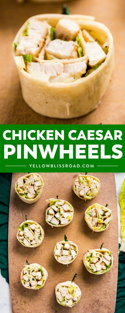 Chicken Caesar Salad Pinwheels make a light and delicious #lunch or and super tasty #appetizer! They're also an excellent way to use leftover chicken! #YellowBlissRoad #chicken #caesar #salad #pinwheels #rollups #potluck via @yellowblissroad Use Leftover Chicken, Chicken Pinwheels, Light Appetizers, Pinwheel Recipes, Chicken Caesar, Chicken Caesar Salad, Delicious Lunch, Strawberry Salad, Appetizer Bites