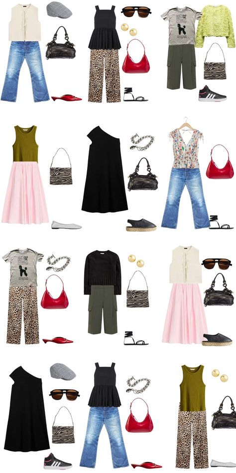 A 12 Piece Eclectic Summer Capsule Wardrobe - livelovesara Really Cute Outfits For Summer, Layering A Dress, Eclectic Wardrobe, Eclectic Outfits, Colorful Wardrobe, French Wardrobe, Neat Casual Outfits, Colour Combinations Fashion, Barbie Wardrobe