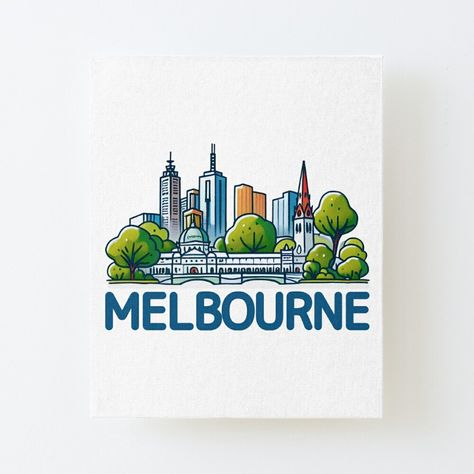 Get my art printed on awesome products. Support me at Redbubble #RBandME: https://www.redbubble.com/i/canvas-print/Melbourne-Australia-by-WanderlustCoCo/162503282.56DNM?asc=u Melbourne Art, Australia Melbourne, Simple Illustration, Melbourne Australia, Off The Wall, Wood Print, Art Boards, Photo Book, Framed Art Prints