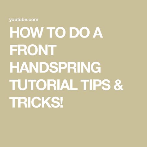 HOW TO DO A FRONT HANDSPRING TUTORIAL TIPS & TRICKS! Handspring Tutorial, Front Handspring, Rybka Twins, Thanks To You, Tips Tricks, Follow Us, Behind The Scenes, Twins