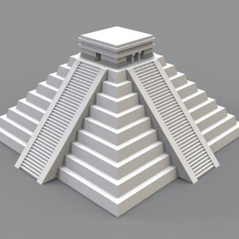 Pyramid Project Ideas, Trabajos Aesthetic, Pyramid Project, Aztec Architecture, 3d Pyramid, Aztec Pyramids, Instruções Origami, Sand Sculptures, Ideas Minecraft