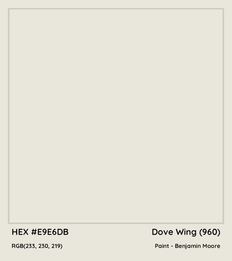 Dove Wing (960) Color Code (Hex RGB CMYK), Paint, Palette, Image - colorxs.com Dove Wing Benjamin Moore, Munsell Color System, Dove Wing, Analogous Color Scheme, Rgb Color Codes, Paint Color Codes, Hexadecimal Color, Rgb Color Wheel, Monochromatic Color Palette