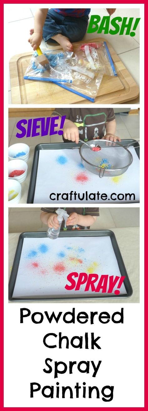 Crafts With Kids, Chalk Spray Paint, Fine Motor Skills Activities, Painting Activities, Preschool Art Activities, Toddler Art, Toddler Fun, Fine Motor Activities, Motor Activities