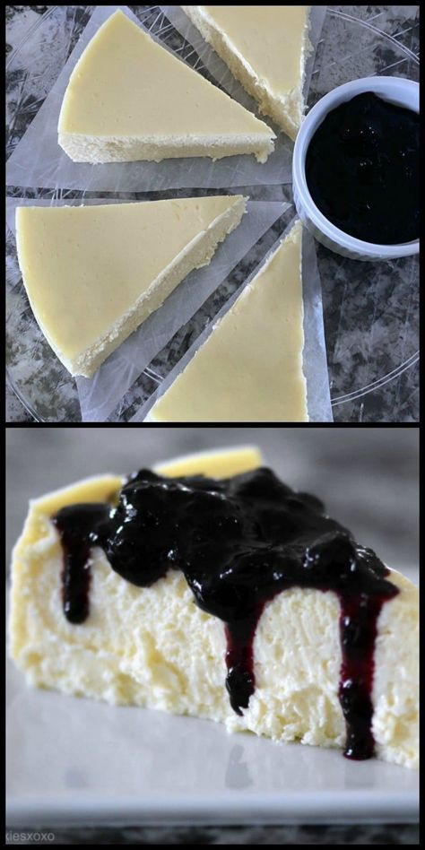 Creamy Crustless Cheesecake - Hugs and Cookies XOXO Crustless Baked Cheesecake, Cheesecake Recipes Crustless, No Crust Cheesecake Recipes, Cheese Cakes For Birthday, Crustless Cheesecake Recipes, Cheesecake Slices, Crustless Cheesecake, Flan Recipes, Office Treats