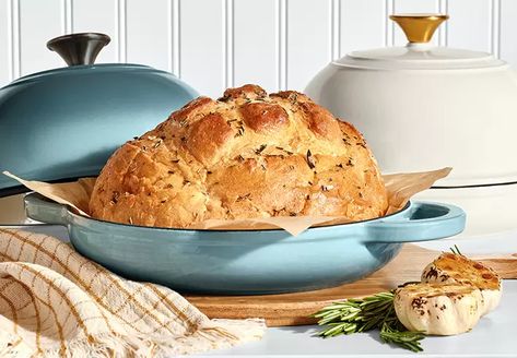 Garlic & Herb Dutch Oven Bread Recipe | ALDI US Dutch Oven Bread Recipe, Oven Bread, Aldi Recipes, Dutch Oven Bread, Discard Recipes, Tasty Bread Recipe, Herb Bread, Bread Oven, Dutch Oven Recipes