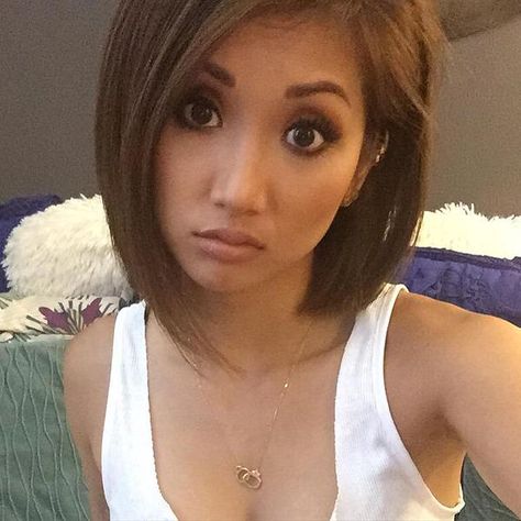 undefined Brenda Song Hair, Song Pfp, Brenda Song, Medium Short Hair, Girl Celebrities, She Girl, Brunette Girl, Medium Hair Cuts, Dream Hair