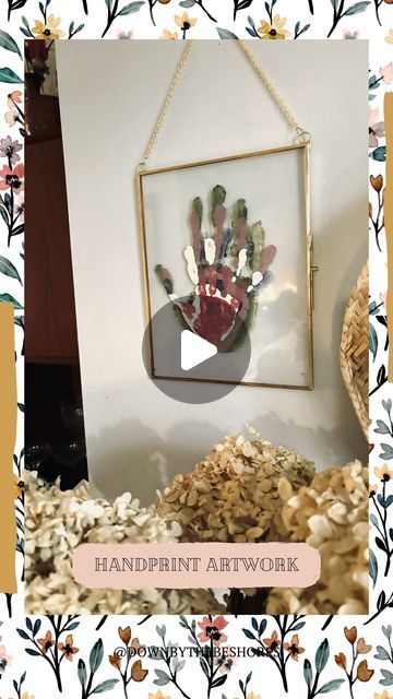 PAULINE BESHORE • Home on Instagram: "I try to make handprint art every year for grandparents and my husband. It’s incredible to watch the hands grow and remember that moment in time. I realized recently that I don’t have any handprint art for me. I saw this frame and knew exactly what to do with it. It’s my favorite piece of artwork now #handprintgift" Hand Print Picture Frame, Handprint Photo Frame, Grandparent Photo Gifts, Handprint Family Art, Family Handprint Art, Handprint Artwork, Family Hand Prints, Grandparent Photo, Bad Mother