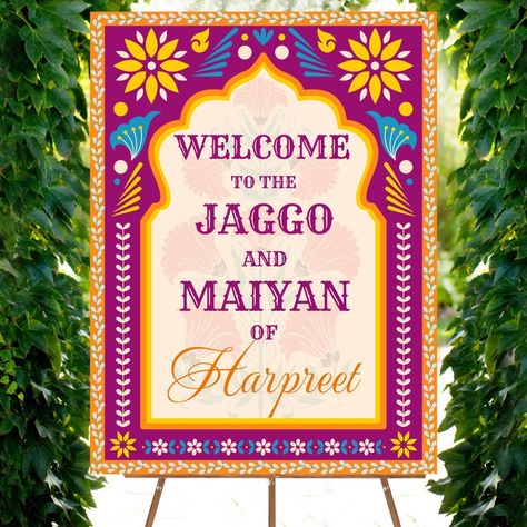 Jaggo Night, Mehendi Night, Sangeet Night, Henna Party, Night Wedding, Sikh Wedding, Punjabi Wedding, Wedding Celebration, Wedding Sign