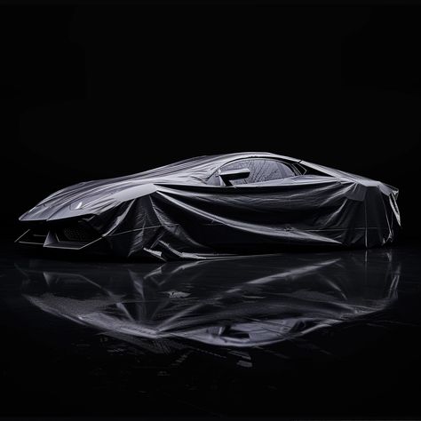 a car fully covered under a tarp, the shape under the tarp looks like a lamborghini, black background, studio photography, packshot, reflections, dof, --v 6 Lamborghini Black, Background Studio, A Car, Studio Photography, Lamborghini, Black Background, Black Backgrounds, Cars, Photography