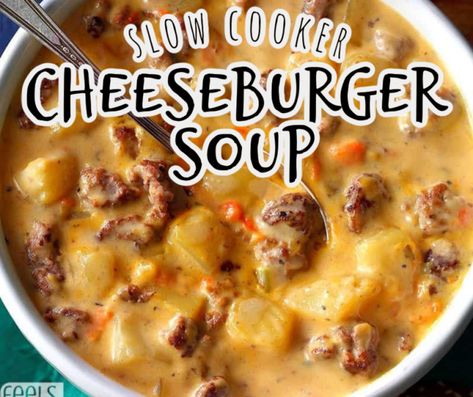 Tasty Stew Recipes, Hamburger Soup Taste Of Home, Healthy Cheeseburger Soup Recipes, Cheeseburger Soup Allrecipes, Taste Of Home Hamburger Soup, Cheesy Hamburger Soup Recipe, Cheesy Burger Soup, Hamburger Soups And Stews, Cheese Burger Chowder