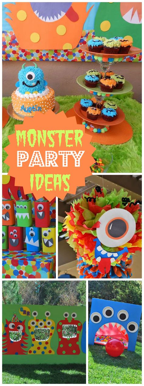 What a colorful little monster first birthday party! See more party ideas at CatchMyParty.com! Monster First Birthday, 4de Verjaardag, Monster Birthday Party, Little Monster Birthday, Monster 1st Birthdays, Monster Birthday Parties, Monster Theme, Monster Birthday, Halloween Monster