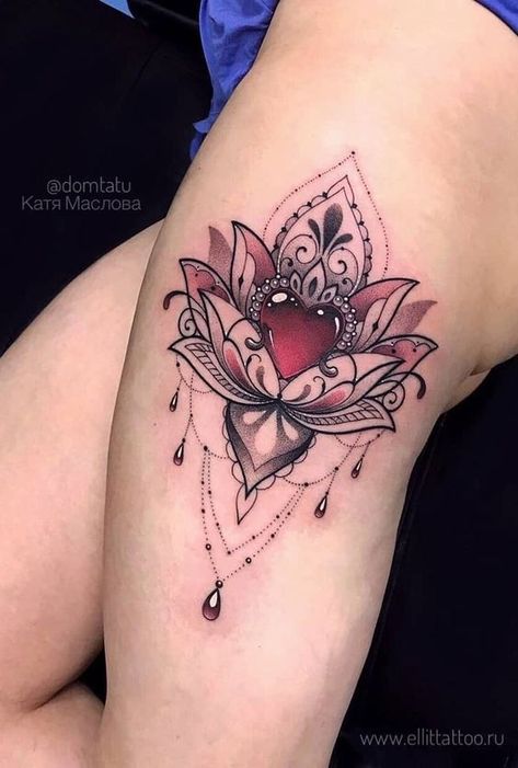 70+ colorful, black & white lotus flower tattoo designs and their meanings are listed in our article. We've gathered designs on almost all body places. Jewelry Tattoo Designs, Lotusblume Tattoo, Alas Tattoo, Lotus Tattoos, Tato Paha, Lotus Tattoo Design, Lotus Jewelry, Mandala Tattoo Design, Lotus Tattoo