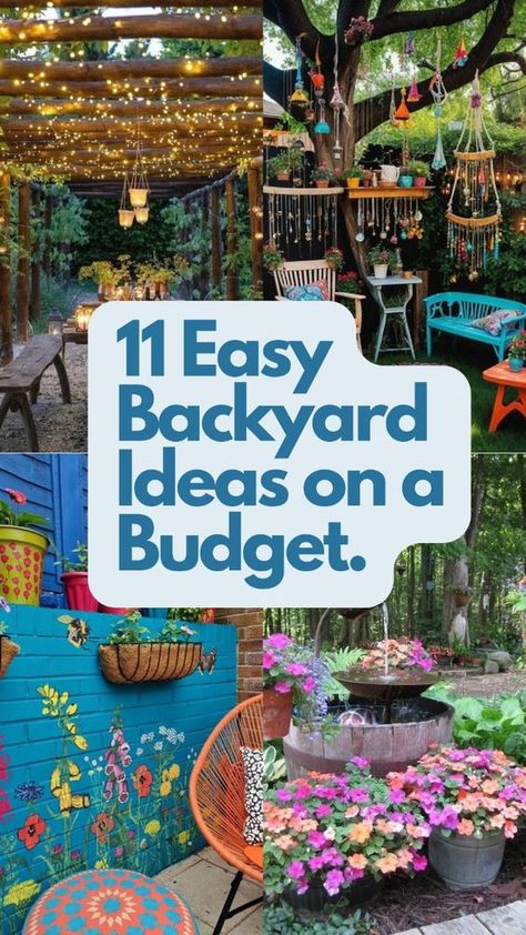 Who says a backyard oasis has to come with a hefty price tag? Fear not, fellow outdoor enthusiast! This guide is packed with easy backyard ideas on a budget that will craft a backyard oasis that caters to your every mood — a peaceful retreat, a bustling entertainment zone, or a whimsical escape from the everyday Creating A Backyard Oasis, Peaceful Backyard Ideas, Easy Cheap Backyard Ideas, Diy Yard Ideas On A Budget, Small Backyard Oasis On A Budget, Easy Backyard Ideas On A Budget, Diy Backyard Ideas On A Budget, Back Patio Ideas On A Budget, Backyard Entertainment Ideas