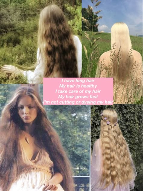 Wavy Fairy Hair, Long Hair Aesthetic Pictures, Witchy Long Hair, Long Hair Spirituality, Super Long Healthy Hair, Divine Feminine Hair, Long Thick Hair Affirmations, Wavy Hair Affirmations, Long Romantic Hair