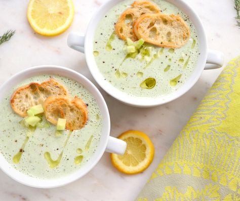 Buttermilk Soup, Fast Soup, Chilled Soup Recipes, Spring Soup Recipes, Cold Soup Recipes, Cucumber Soup, Spring Soups, Gazpacho Recipe, Chilled Soup