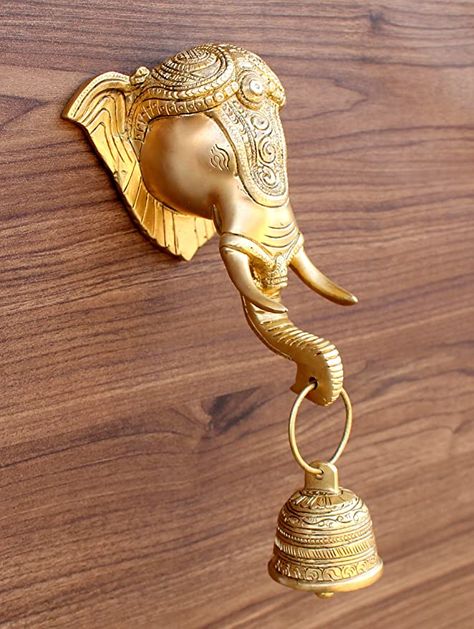 Amazon.com: StonKraft Ideal Gift - Beautiful Elephant Face Door Knocker/Door Decor With Brass Bell For Door Decor and Wall Decor: Everything Else Elephant Door Decoration, Elephant Door Dec, Elephant Head Wall Mount, Elephant Door Knocker, Elephant Stuff, Beautiful Elephant, Elephant Face, Elephant Bookends, Brass Elephant