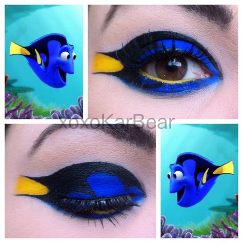 Dory From Finding Nemo, Disney Eye Makeup, Disney Inspired Makeup, Disney Eyes, Fantasy Make-up, Artist Makeup, Disney Makeup, Halloween Costumes Makeup, Creative Eye