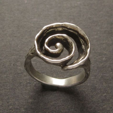 Spiral Accessories, Spiral Jewelry, Wax Ring, Edgy Jewelry, Spiral Ring, Statement Ring Silver, Jewelry Lookbook, Funky Jewelry, Recycled Silver