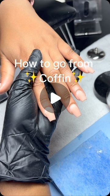 Jo’MayaBeautyBar on Instagram: "How to go from coffin to square shape in a few easy steps.  I swear it’s as easy as it looks!   @jomayabeautybar   #nolanailtech #naileducation #nailrefill" How To Shape Coffin Shaped Nails, Square Vs Coffin, How To Do Coffin Shaped Nails, Coffin Vs Square Nails, How To Shape Nails Step By Step, Short Ballerina Nails Designs, Nails Shape Square, Square French Manicure, Simple Nails Square