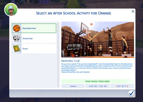 Custom After School Activity: Basketball Club Sims 4 Jobs, After School Activity, Sims Challenge, Sims 4 Piercings, Sims 4 Challenges, Sims 4 Black Hair, Muscle Builder, School Jobs, Sims 4 Expansions