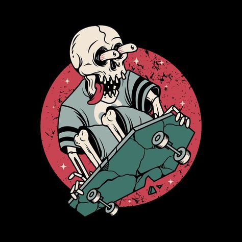 Skull Skateboard, Art Tshirt Design, Graphic Arts Illustration, Spooky Scary, Halloween Cartoons, Tshirt Art, Cartoon Illustration, Scary Halloween, Art Logo